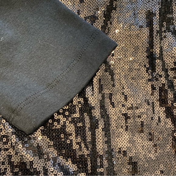 Rafaella Sequins One Piece Long Sleeve Cardigan Top Holiday Party SZ 1X Black - Picture 3 of 8